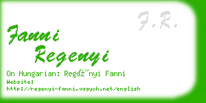 fanni regenyi business card